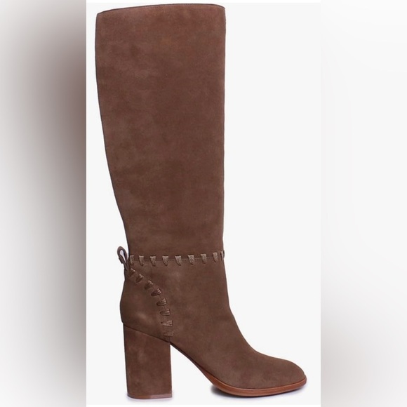 Tory Burch Shoes - Tory Burch Contraire Suede 90mm Knee Boots, River Rock Size‎ 9 MSRP: $525.00